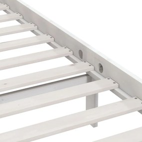 Estrutura de cama 100x200 cm madeira pinho maciço branco