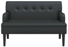 Banco com encosto 112x65,5x75 cm couro artificial preto