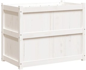 Vaso/floreira de jardim 90x50x70 cm madeira pinho maciça branco