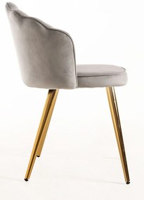 Cadeira Blume Gold Veludo - Cinza