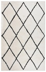 vidaXL Tapete shaggy de pelo alto 200x290 cm preto/cor creme