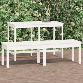 Banco de jardim c/ 2 lugares 159,5x44x45 cm pinho maciço branco