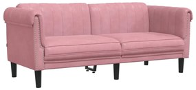 2 pcs conjunto de sofás veludo rosa