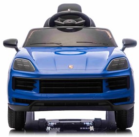 Carro elétrico para crianças Porsche Cayenne 12V com tração traseira – Licença oficial, bateria de lítio, comando remoto 2,4 GHz, leitor MP3, luzes LE