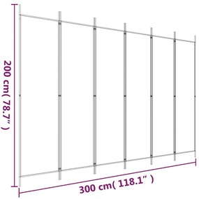 Divisória de quarto com 6 painéis 300x200 cm tecido preto