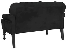 Banco com encosto 119,5x64,5x75 cm veludo preto