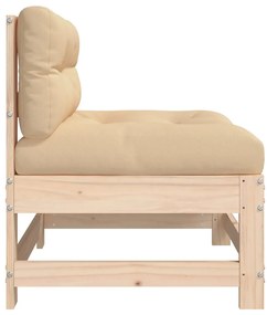 Sofás de centro com almofadões 2 pcs pinho maciço