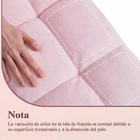 Sofá de chão dobrável 60 x 49,5 x 51 cm com encosto de 14 posições e enchimento de espuma macia para meditação, leitura e yoga Rosa Claro
