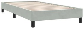 Cama com molas/colchão Cinza Claro 90x210 cm veludo