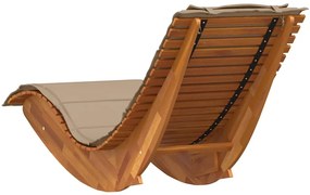 Espreguiçadeiras de Balanço com Almofadas 2 pcs Madeira Sólida de Acác