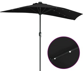 Guarda-sol de Jardim Preto 294 x 150 x 223 cm tecido