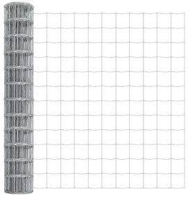 Cerca Euro da com 13 Postes Flangeados 0,8x25 m Aço Galvanizado
