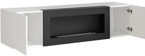 Armario colgante con chimenea  modelo Kaira lumbre (160x40cm) en negro