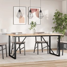 Mesa de jantar estrutura em O 180x90x75cm pinho e aço