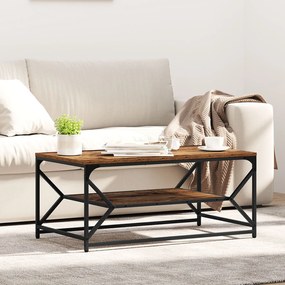 Mesa de Centro vidaXL com Prateleira em Madeira Antiga 90x50x40 cm em