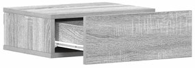 Mesa cabeceira suspensa 40x30x15 cm madeira proc. sonoma cinza