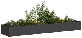 vidaXL Vaso floreira 360x80x40 cm aço preto