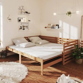 vidaXL Estrutura sofá-cama de puxar 2x(90x200) cm pinho castanho-mel