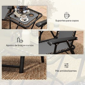 Conjunto De Mesa E Cadeiras De Jardim Móveis De Exterior Dobrável – Li
