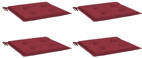 Almofadões p/ cadeiras jardim 4pcs tecido oxford vermelho tinto