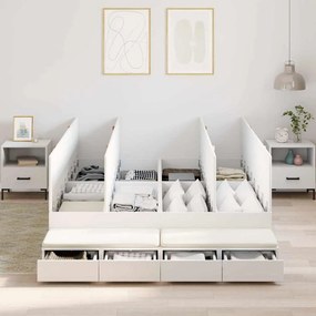 vidaXL Estrado de cama com arrumação Branco 150 cm Madeira processada