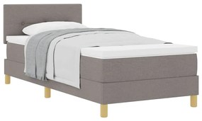 Cama Box Spring com Colchão Taupe 80x200 cm Tecido