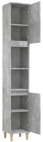 Armário WC 30x30x190 cm derivados de madeira cinzento cimento