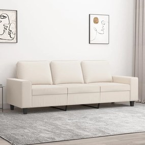 vidaXL Sofá de 3 lugares 180 cm tecido de microfibra bege