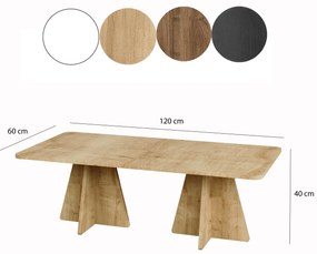 Mesa de Café Mushroom – Cor de Carvalho Safira – 120x40x60 cm