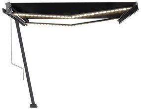 Toldo automático com LED e sensor de vento 400x300 cm antracite