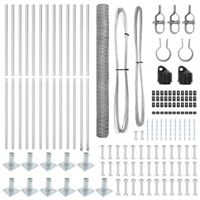 Conjunto de Cercas Conjunto de 2 Aço Galvanizado 25 x 1.5 m