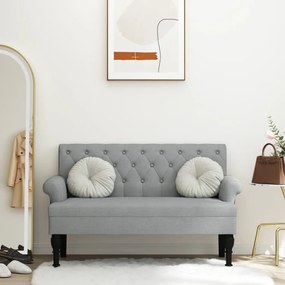 Banco com encosto 120x62x75,5 cm tecido cinza-claro