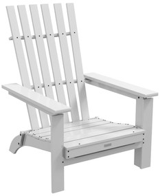 Outsunny Cadeira Adirondack Madeira Dobrável Braços Pátio Terraço Varanda 68x81x93 cm Branco | Aosom Portugal