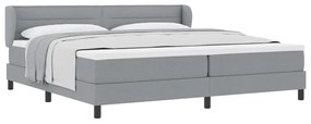 Cama Box com Colchão vidaXL Cinza Claro 200x200 cm Têxtil