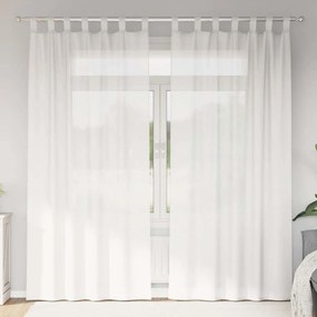 vidaXL Cortinas de voile com laços 2 pcs branco 140x225 cm