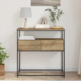 vidaXL Mesa de Console com gaveta carvalho artisiano 75 x 40 x 75 cm
