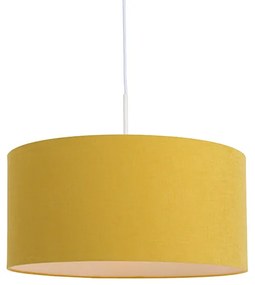 Candeeiro de suspensão branco com cúpula amarela 50 cm - Combi 1 Moderno,Rústico ,Clássico / Antigo