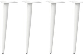 Pés para mesa de centro cônicos 4 peças, branco, 30-31 cm, aço