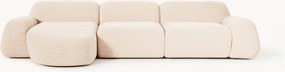 Sofá de canto modular em bouclé Wolke (4 lugares)