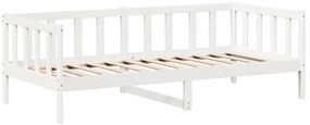 Sofá-cama com telhado 90x200 cm madeira de pinho maciça branco