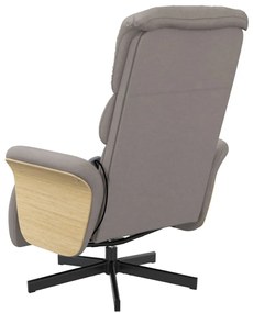 Cadeira massagens reclin. c/ apoio pés tecido cinza-acastanhado