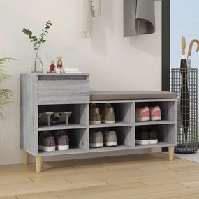 vidaXL Sapateira 102x36x60 cm derivados de madeira sonoma cinza