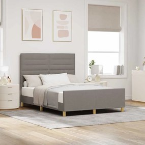 Estrutura de Cama de Tecido Taupe vidaXL 140x190 cm