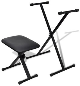 Conjunto de suporte e banco para teclado