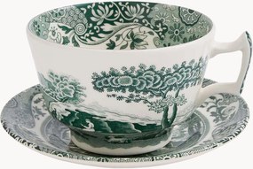 Chávenas de café com pires em grés Heritage Green Italian, conjunto de 4