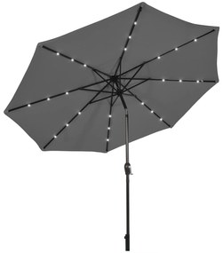 Guarda-sol externo de 10 pés com luzes LED solares brilhantes - azul escuro