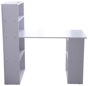 Secretária para Computador com Estante de Prateleiras para Casa Escritório Mobiliário de Escritório 120x55x120 cm