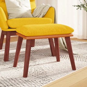 vidaXL Apoio pés 45x29,5x35cm tecido/couro artificial amarelo mostarda