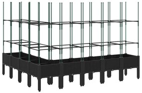 Vaso/floreira de jardim c/ treliça 200x160x142,5 cm PP preto