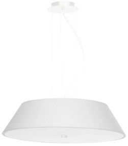 Candeeiro de Teto Suspenso tecido, vidro e aço VEGA 60 Cm Branco